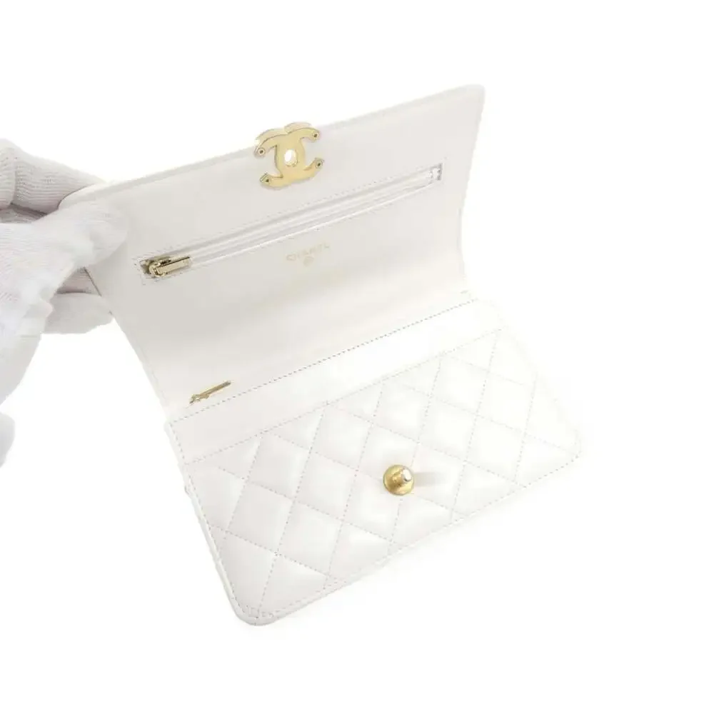 CHANEL Authentic White Wallet